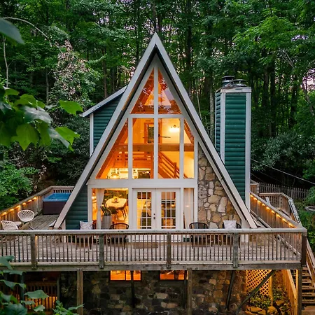 Big Mountain View! Downtown Gatlinburg Chalet Village! Hot Tub! Fan Favorite! Aframe Dreams! Magazine-Featured! Stunning Interiors! Little Green Cabin